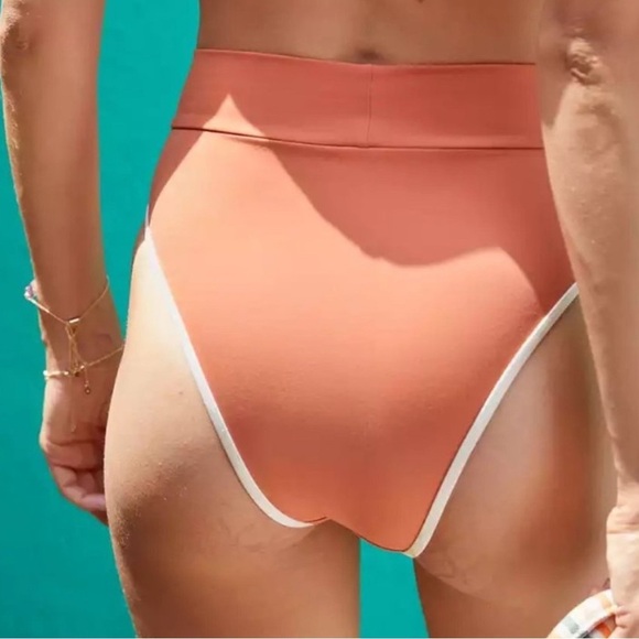 Aerie Real Me swim Cheekiest bikini high rise bottom NWT size Medium rusty peach - Picture 3 of 10